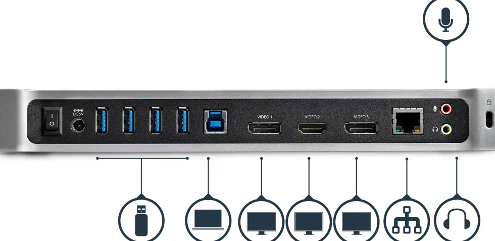 Startech USB 3.0-dockningsstation för trippelskärmar - 1x HDMI