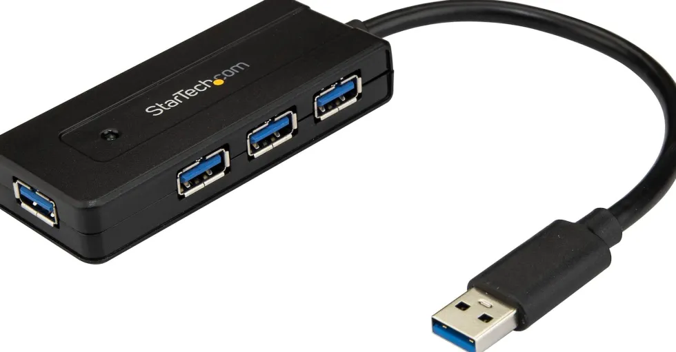 Startech USB 3.0-hubb med 4 portar - Minihubb med laddningsport