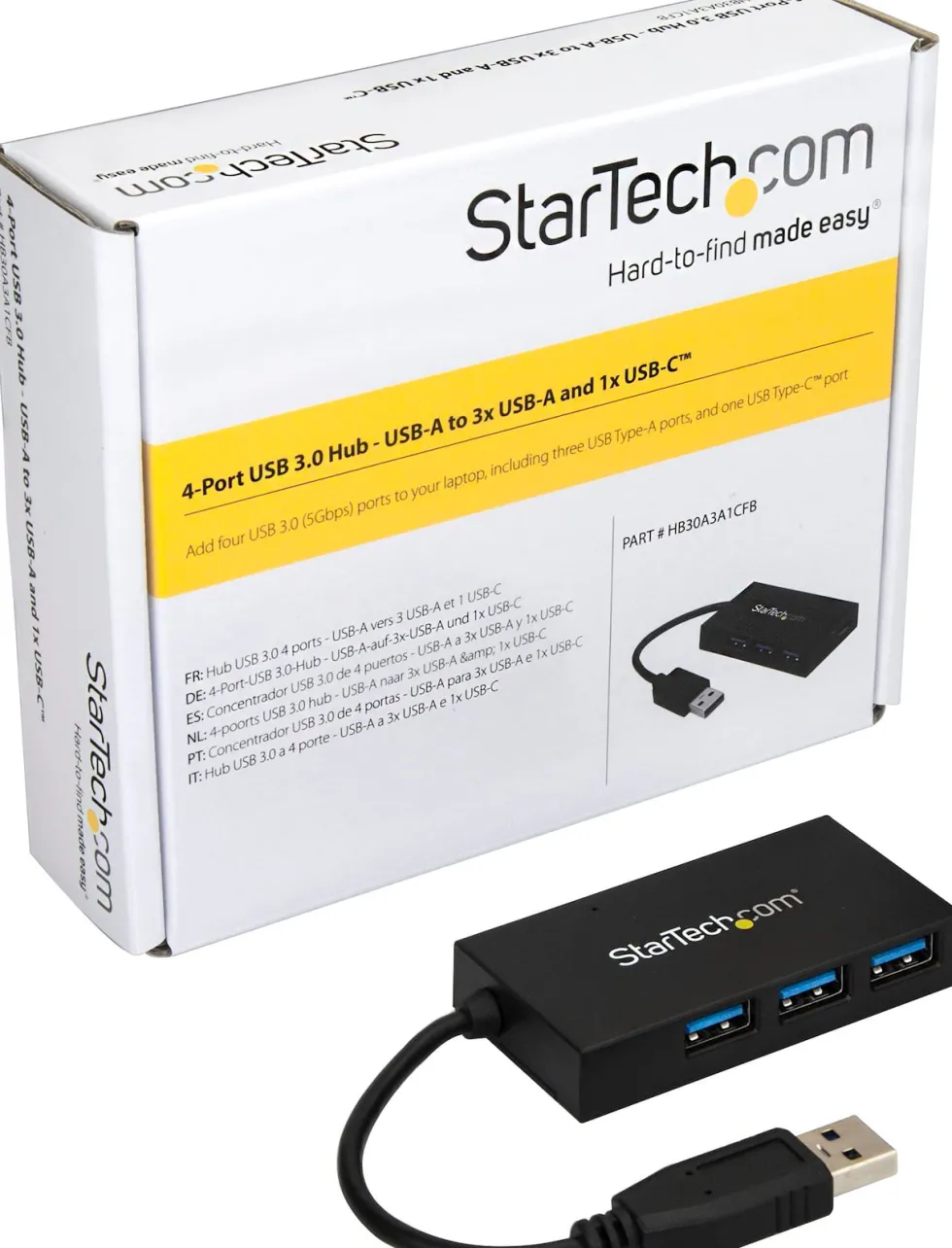 Startech USB-hubb med 4 portar - USB 3.0 - USB-A till 3x USB-A