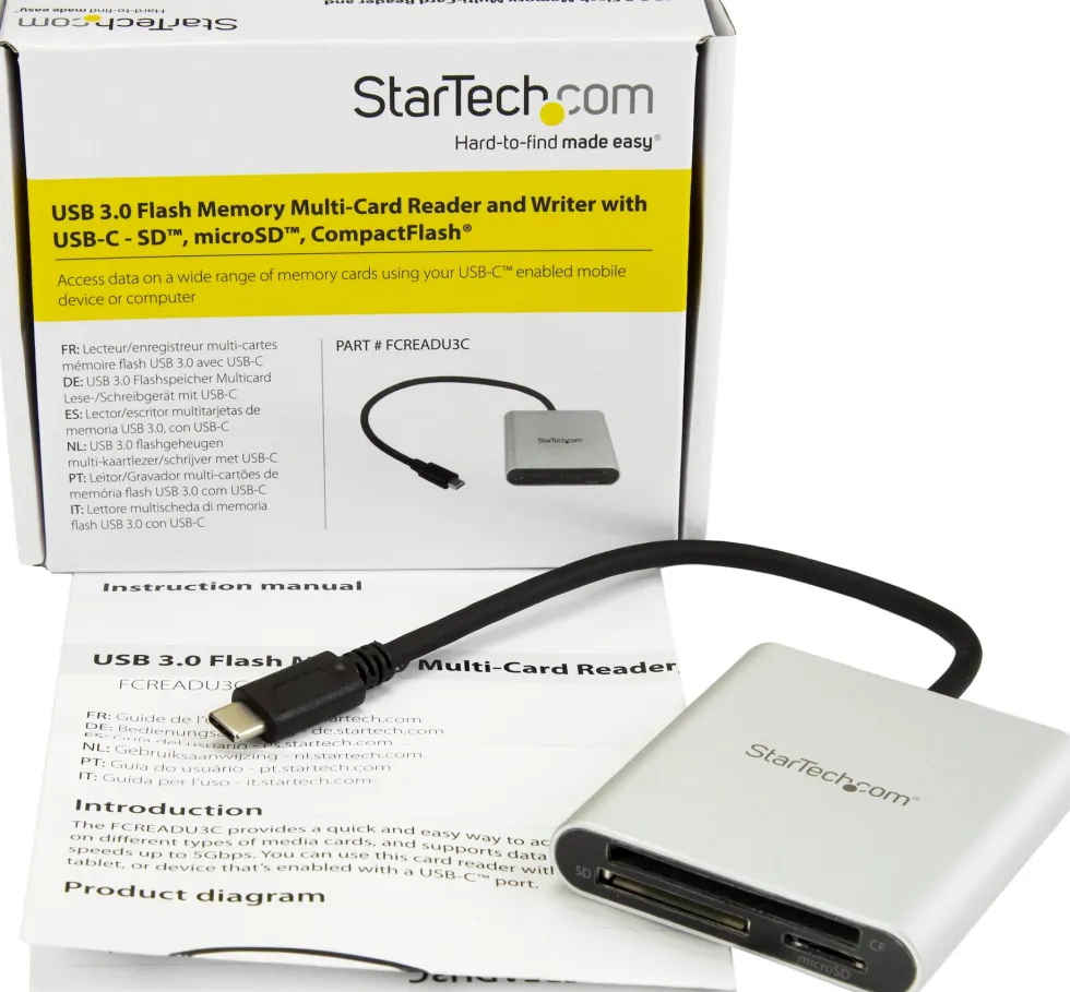 Startech USB 3.0 multi-flashminneskortläsare/skrivare med USB-C