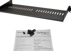 Startech 1U Vented Server Rack Cabinet Shelf, 7in Deep Fixed