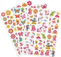Stickers sagor, fjärilar och blommor