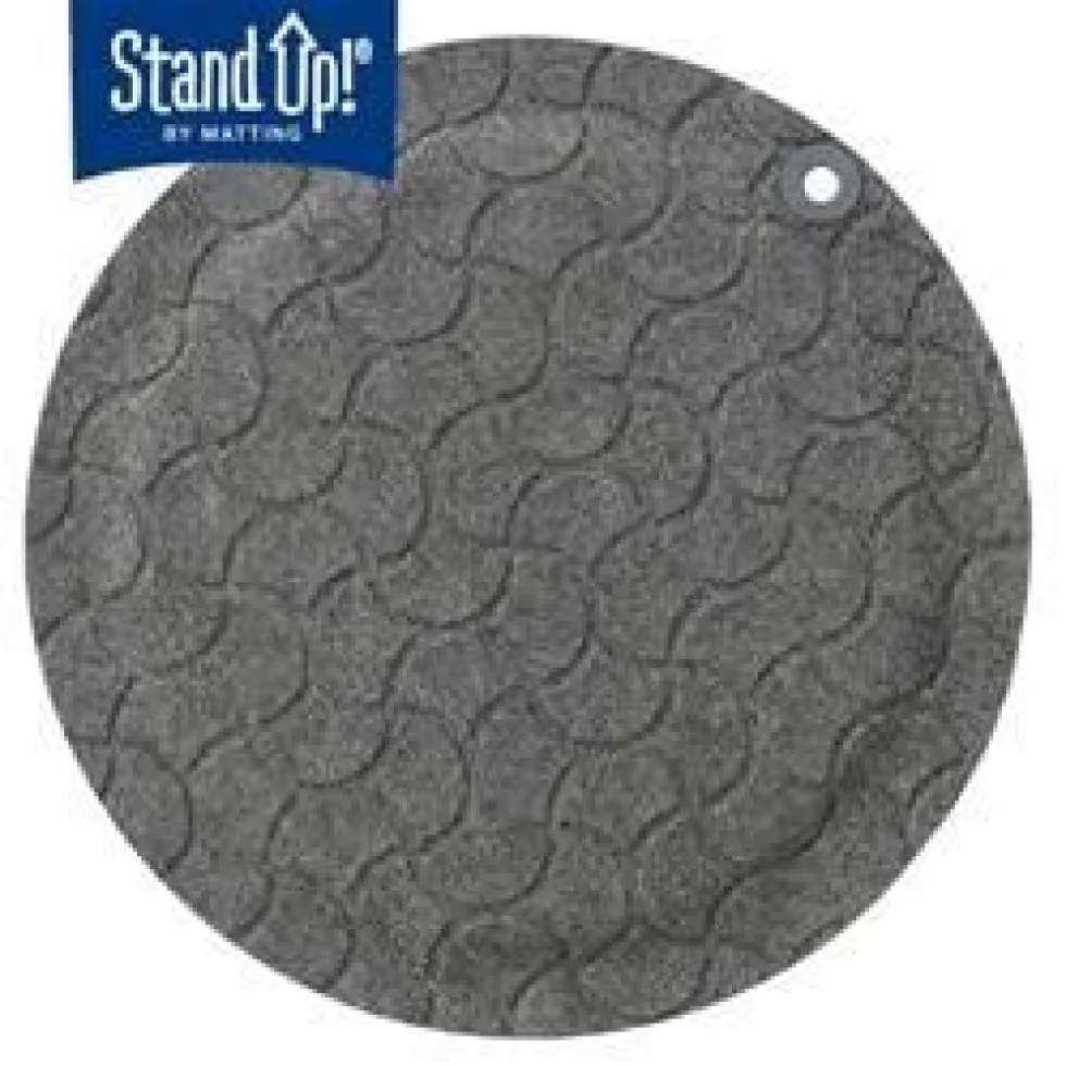 Ståmatta StandUp Round Ø56cm, textil grå