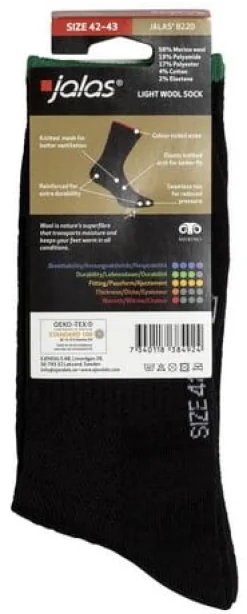 Strumpa merino JALAS 8220 svart 39-41