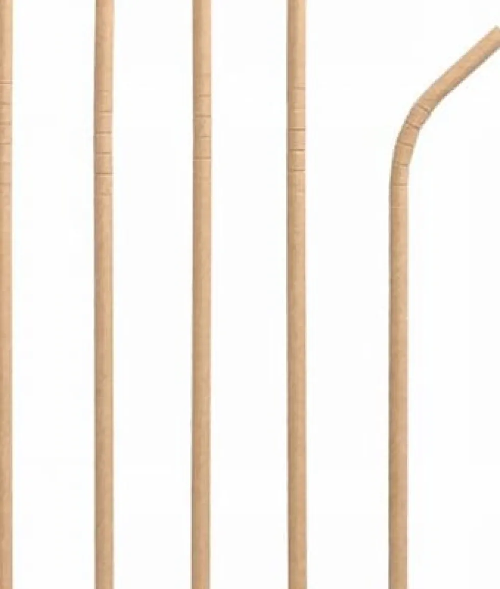 Sugrör PURE papp böjbar 20cm brun 100/fp