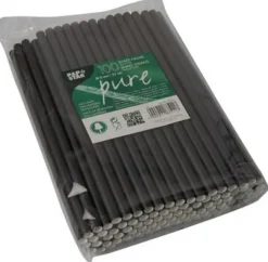 Sugrör PURE papper 8mmx21cm svart 100/fp