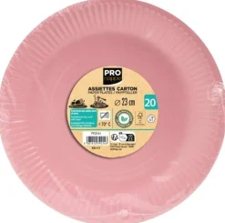 Tallrik PRONAPPE papper 23cm rosa 20/fp