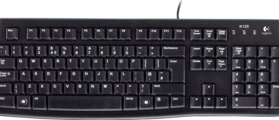 Tangentbord Logitech K120 Svart, sladd