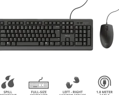 Tangentbord+Mus TRUST TKM-250 Kabel
