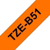 Tape BROTHER TZEB51 24mm svart på orange