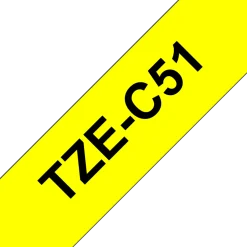Tape BROTHER TZEC51 24mm svart på gul