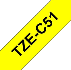 Tape BROTHER TZEC51 24mm svart på gul