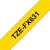 Tape BROTHER TZEFX631 12mm svart på gul