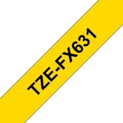 Tape BROTHER TZEFX631 12mm svart på gul