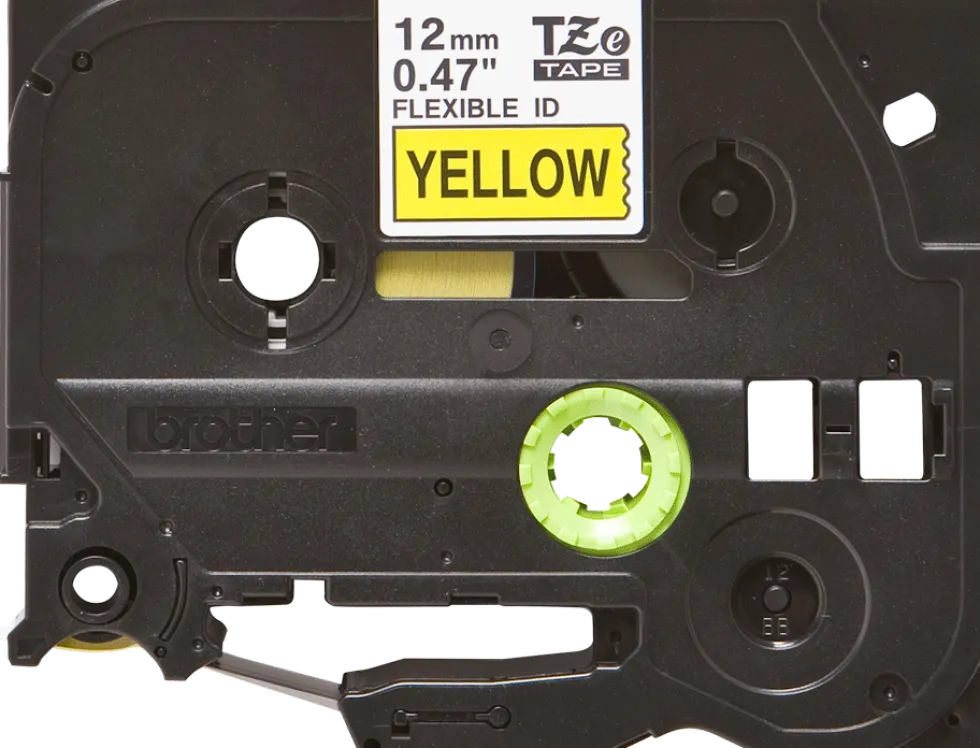 Tape BROTHER TZEFX631 12mm svart på gul