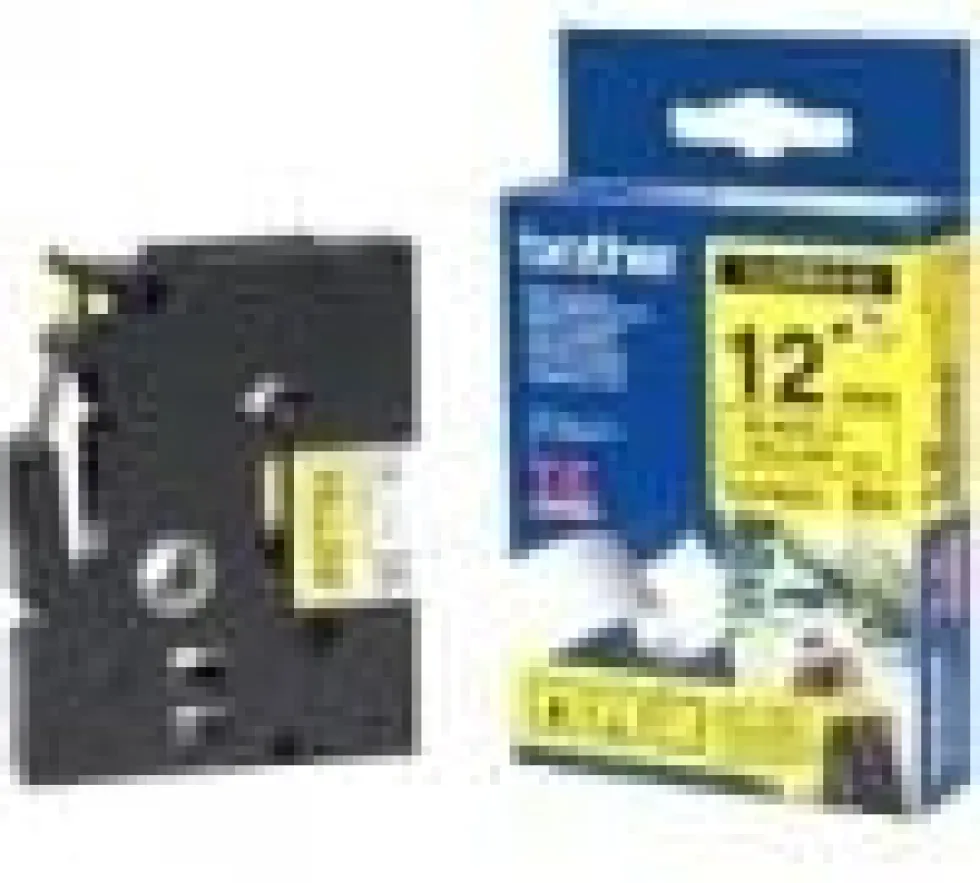 Tape BROTHER TZEFX631 12mm svart på gul