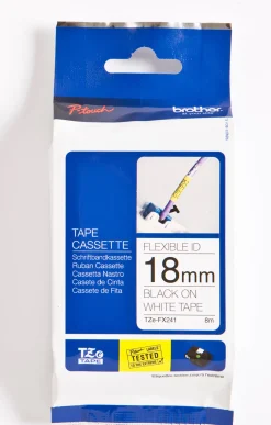 Tape BROTHER TZE-FX241 18mm svart på vit