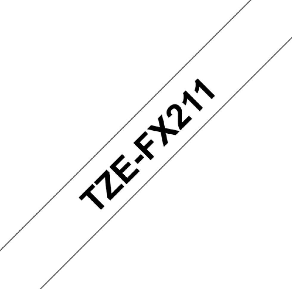 Tape BROTHER TZE-FX211 6mm Svart på Vit