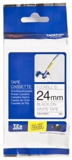Tape BROTHER TZE-FX251 24mm svart på vit