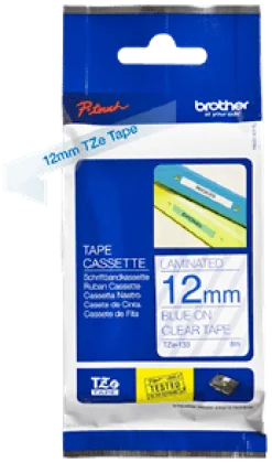Tape BROTHER TZE133 12mm Blå på Klar