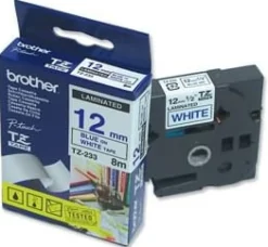 Tape Brother TZe 233 12mm blå på vit