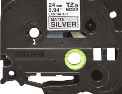 Tape BROTHER TZEM951 24mm svart på silv.