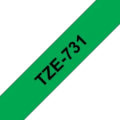 Tape Brother TZe 731 12mm svart på grön