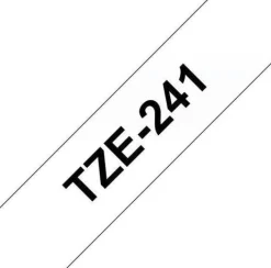Tape Brother TZe 241 18mm svart på vit