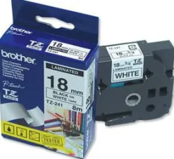 Tape Brother TZe 241 18mm svart på vit