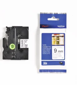 Tape BROTHER TZEN221 9mm svart på vit