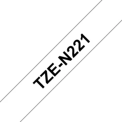 Tape BROTHER TZEN221 9mm svart på vit