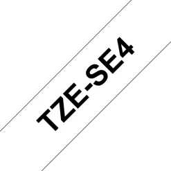 Tape BROTHER TZESE4 18mm svart på vit