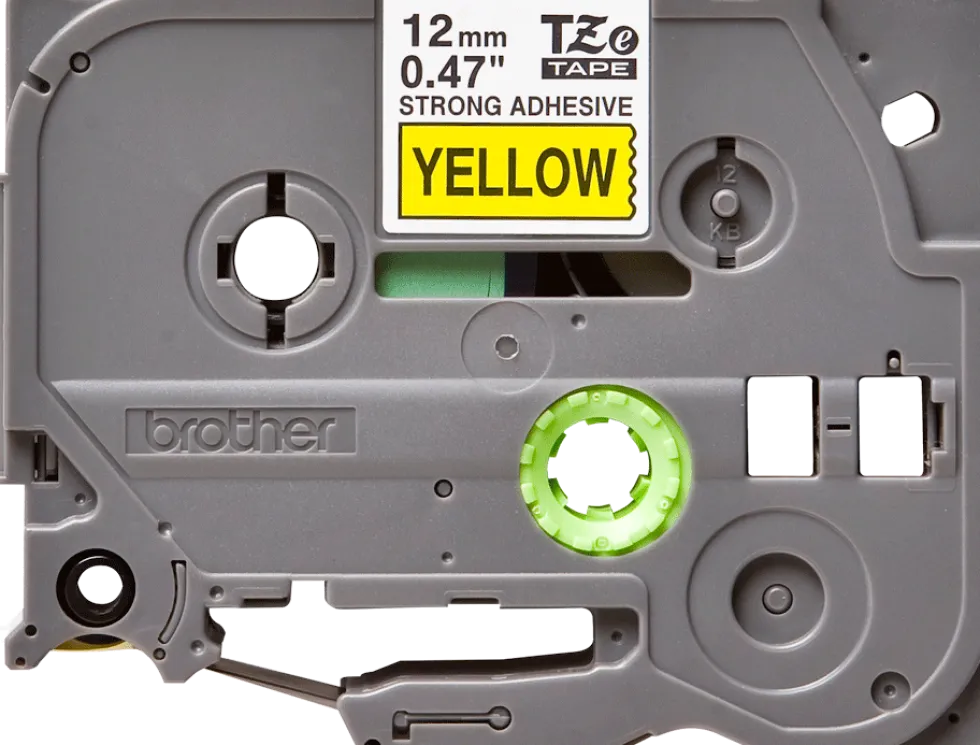 Tape BROTHER TZES631 12mm svart på gul