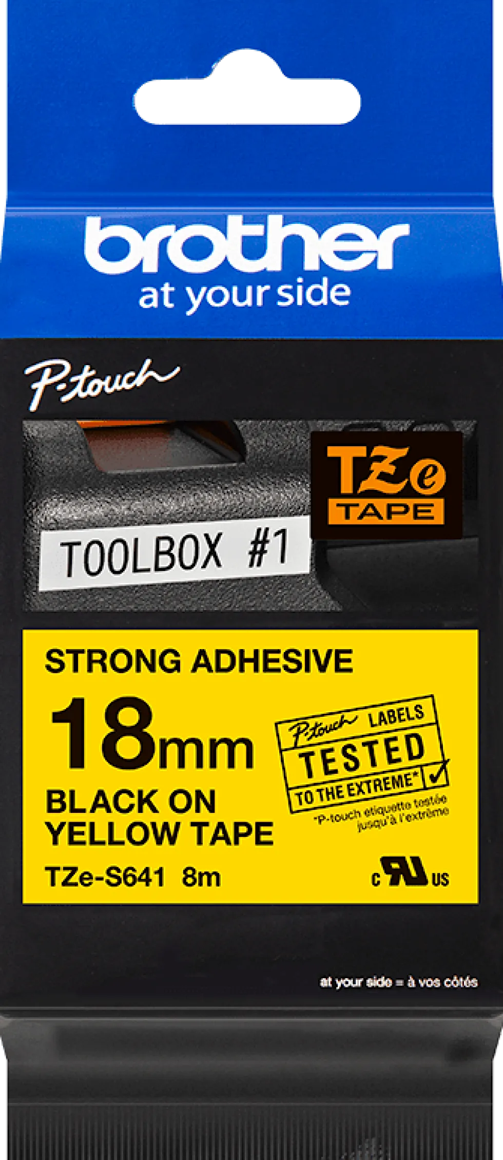 Tape BROTHER TZES641 18mm svart på gul
