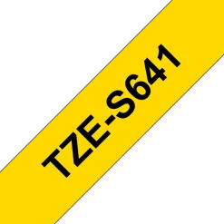 Tape BROTHER TZES641 18mm svart på gul