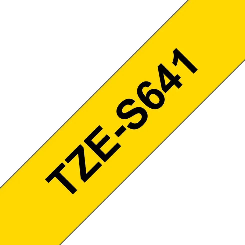 Tape BROTHER TZES641 18mm svart på gul