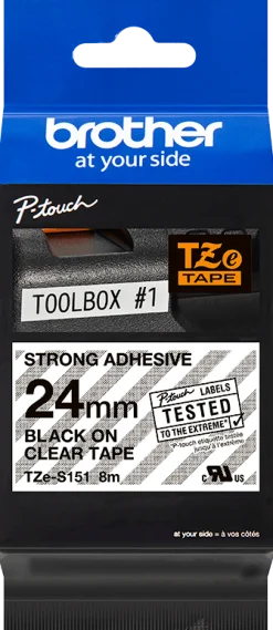 Tape BROTHER TZES151 24mm svart på klar