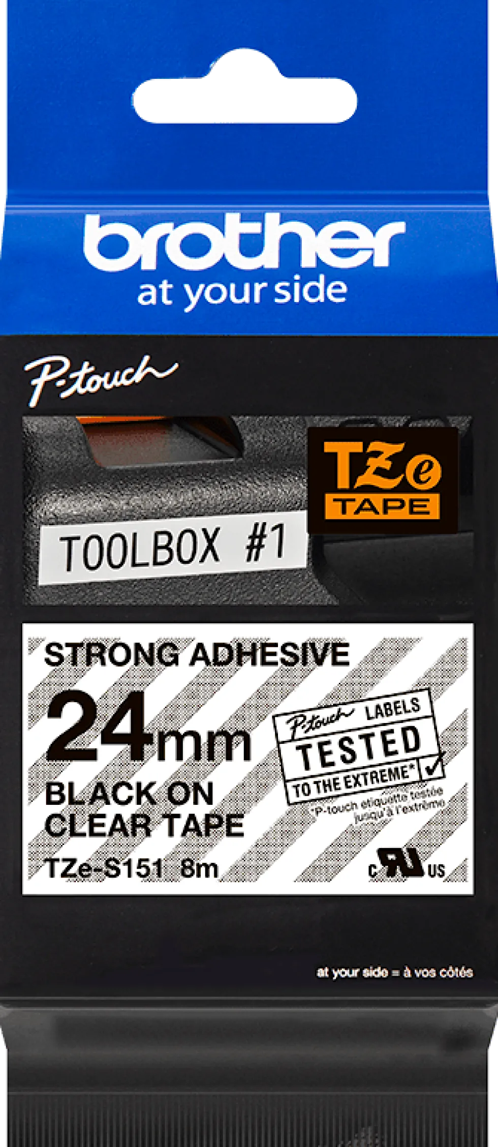 Tape BROTHER TZES151 24mm svart på klar