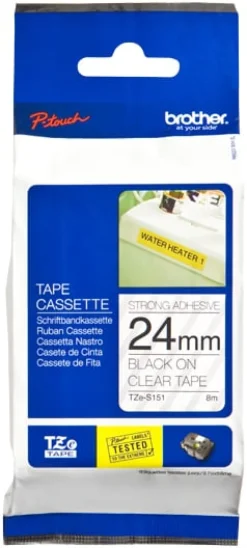 Tape BROTHER TZES151 24mm svart på klar