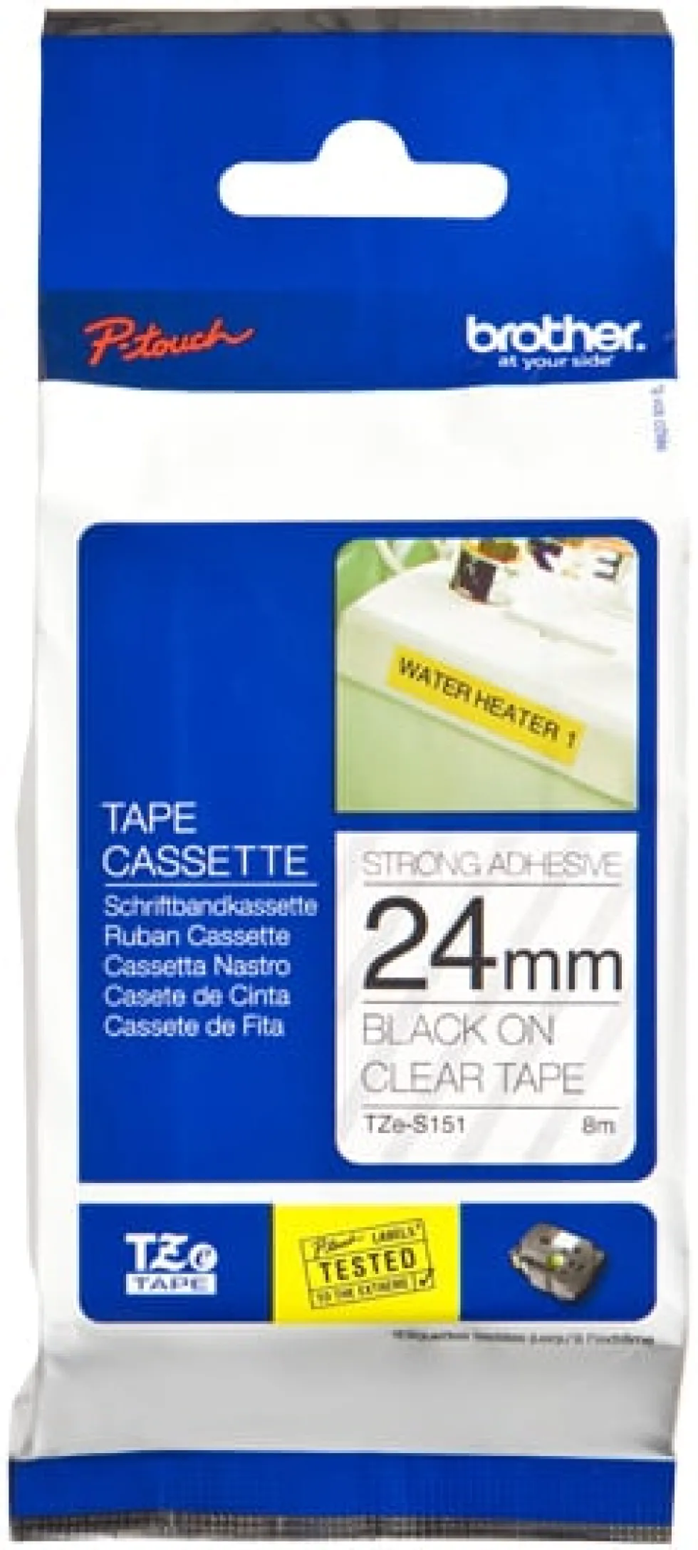 Tape BROTHER TZES151 24mm svart på klar