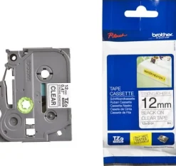 Tape BROTHER TZES131 12mm svart på klar