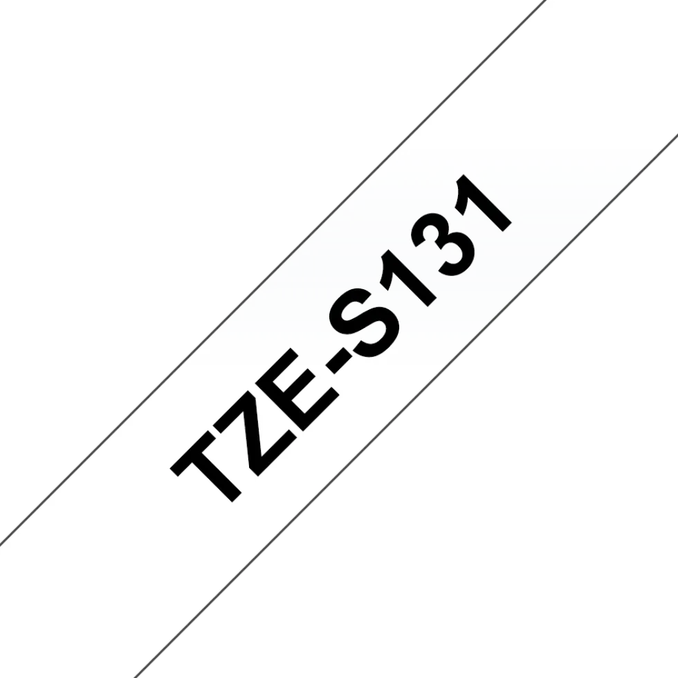 Tape BROTHER TZES131 12mm svart på klar