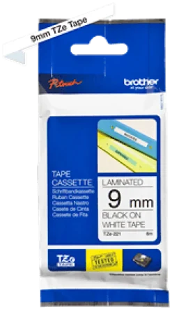 Tape Brother TZz 221 9mm svart på vit