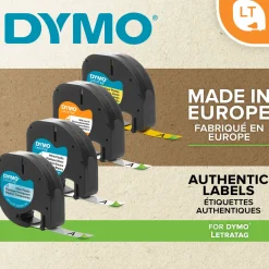 Tape DYMO LetraTag 3-pack gul/vit/metallic