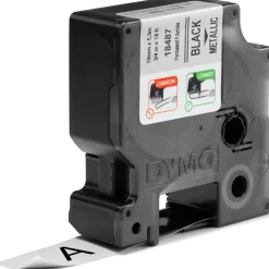 Tape DYMO Rhino polyester 19mm svart på grått