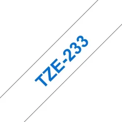 Tape 12mm TZe-233 blå på vit