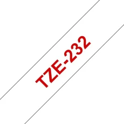Tape 12mm TZe-232 röd på vit
