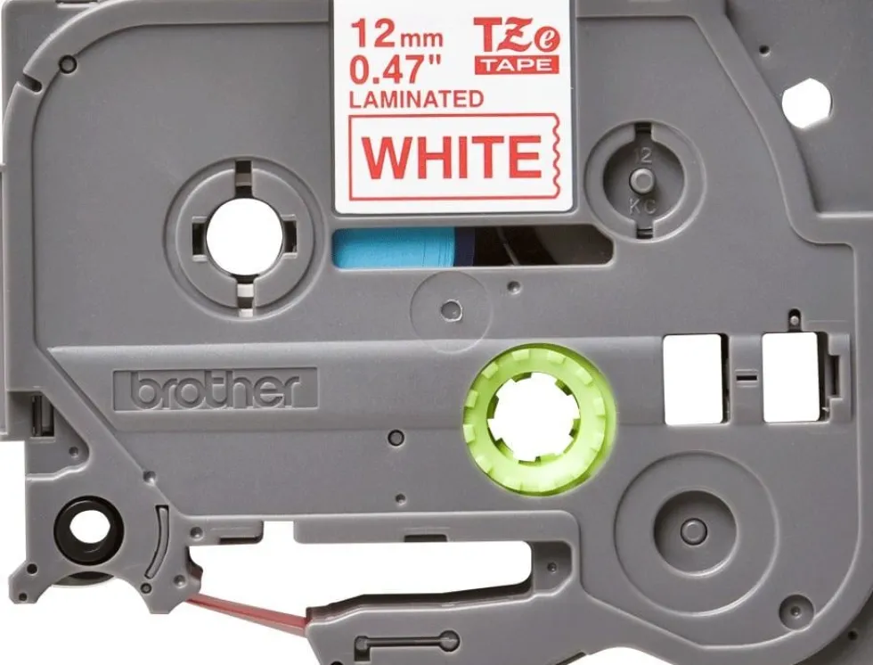 Tape 12mm TZe-232 röd på vit