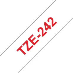 Tape 18mm TZe-242 röd på vit