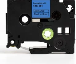 Tape 24mm TZe-551 svart på blå